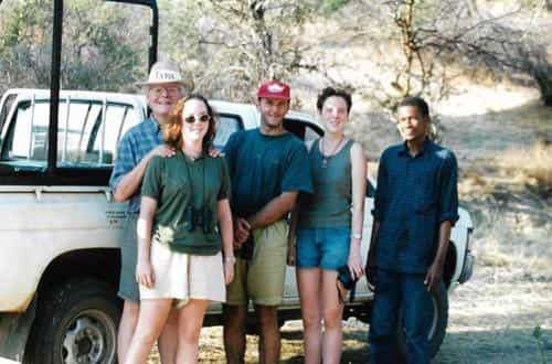 David and guests with guide, Joseph (still with us) - 1995